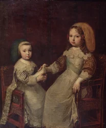XIV. Lajos király (1638-1715) gyermekkorában I. Fülöppel, Orléans hercegével (1640-1701)